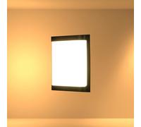 TEKLED Garden LED Plastic Black Modern Square Outdoor Wall Light | 15W 4000K Cool White | Weather-Resistant IP54 | for Facades Porches Gardens and Patios | (Built-in LED)