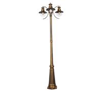 TEKLED Gardens Artu Outdoor Pathway Bollard Lawn Light | E27 Compatible Golden Black Post Light | Weatherproof Assurance IP44 | for Garden Trails Driveways Pathways Patios |3 Light (Bulb not Included)