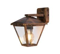 TEKLED Gardens Paravento Outdoor Lantern Wall Light | E27 Compatible Lighting Fixture | Weatherproof Assurance IP44 | for Entryways Facades Patios Garages | Downward/Antique Bronze (Bulb not Included)