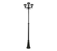 TEKLED Gardens Paravento Outdoor Pathway Bollard Lawn Light | E27 Compatible Black Post Light | Weatherproof Assurance IP44 | for Garden Trails Driveways Pathways Patios | 3 Light (Bulb not Included)