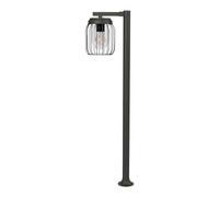TEKLED Gardens Tuela Outdoor Pathway Bollard Lawn Light | E27 Compatible Dark Grey Post Light | Weatherproof Assurance IP44 | for Garden Trails Driveways Pathways Patios | 1 Light (Bulb not Included)