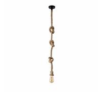 TEKLED® Hemp Rope LED Ceiling Light | 195cm Farmhouse Rustic Pendant Light | E27 Screw Bulb Base | Home&Industrial Modern Design Pendant Light | for Bar Kitchen Dining Room Bedroom Coffee Shop