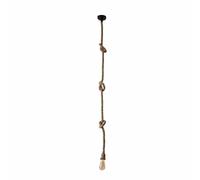 TEKLED® Hemp Rope LED Ceiling Light | 239cm Farmhouse Rustic Pendant Light | E27 Screw Bulb Base | Home&Industrial Modern Design Pendant Light | for Bar Kitchen Dining Room Bedroom Coffee Shop