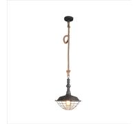 TEKLED® Hemp Rope LED Ceiling Light | Silvery Grey Vintage Pendant Light | E27 Edison Screw Bulb Base | Home&Industrial Modern Design Pendant Light | for Bar Kitchen Dining Room Bedroom Coffee Shop