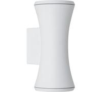 TEKLED Hourglass Waterproof Up Down Aluminium Outdoor Wall Light | GU10 Socket | Weather Resistant Outside House Light IP54 | for Entrances Facades Porches Gardens and Patios | White (Built-in LED)
