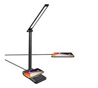 TEKLED® LED Desk Lamp with Wireless Charger | 5-Level Dimmable Flexible Gooseneck | Capacitive Touch Switch | USB Charging Port | Eye Protection Bedside Reading Office Work Students | 10W 42 LED 350LM