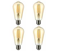 TEKLED LED Filament Style ST64 Bulbs E27 Dimmable 6.5W 53W Equiv 2400K Warm White 4 Pack