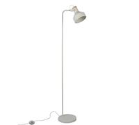 TEKLED® LED Floor Lamp | Minimalist Adjustable Rotatable Lampshade with Wooden Accent | Replaceable E27 Edison Screw Bulb Holder | for Home Living Room Bedroom Reading Corners Workspaces - White
