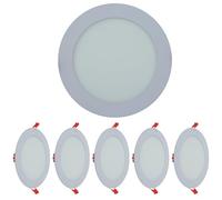 TEKLED LED Round Recessed Ceiling Light | Flat Panel Ultra Slim 170mm Downlight | 12W 1100LM 5700K Daylight | for Home Kitchen Office Shop Industrial Use | 5-Pack [Energy Class G]