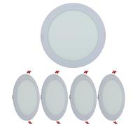 TEKLED LED Round Recessed Ceiling Light | Flat Panel Ultra Slim 220mm Downlight | 18W 1600LM 3000K Warm White | for Home Kitchen Office Shop Industrial Use | 4-Pack [Energy Class F]