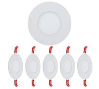 TEKLED LED Round Recessed Ceiling Light | Flat Panel Ultra Slim 85mm Downlight | 3W 200LM | for Home Kitchen Office Shop Industrial Use | 5700K Daylight | 5-Pack [Energy Class G]