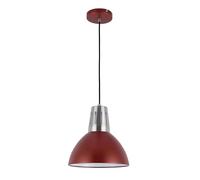 TEKLED Modern Dome Pendant Light Ceiling Hanging Fixture for Kitchen Island, Dining Room, Living Room, Bedroom, Hallway, Adjustable Height Steel Chandelier, E27 Base - Glossy Red (150cm Cord)