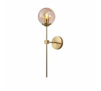 TEKLED myHome Amber Glass Gold L Shape Metal Wall Light | E27 Fitting | for Bedrooms Living Rooms Study Rooms Waiting Areas Receptions Cafes Bars Restaurants | (Bulb not Included)