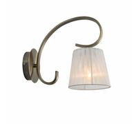 TEKLED myHome Antique Brass Metal Body Rice White Fabric Shade Lantern Vintage Traditional Retro Wall Light | E27 Fitting | for Bedrooms Living Rooms Foyers Cafes Restaurants | (Bulb not Included)