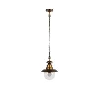 TEKLED MyHome Artu Outdoor Pendant Lamp | E27 Compatible Black with Golden Ceiling Light | Weatherproof Assurance IP44 | for | for Entryways Balconies Lofts Patios Porches | (Bulb not Included)