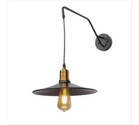 TEKLED myHome Black Gold Metal Suspended Wall Light | E27 Fitting | for Bedrooms Living Rooms Study Rooms Receptions Cafes Bars Restaurants | (Bulb not Included)