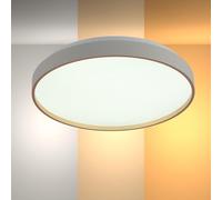 TEKLED myHome Elegant Contemporary Flush Mount LED Ceiling Light | Dimmable Ceiling Light with Remote Control | 3000-6000K White Tuneable | for Living Rooms Offices Hallways | White (Built-in LED)