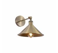 TEKLED myHome Hinged Metal Wall Light | E27 Fitting | for Bedrooms Living Rooms Study Rooms Hallways Receptions Cafes Restaurants | Antique Brass - Funnel (Bulb not Included)
