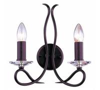 TEKLED myHome LuxAura Candle Wall Lamp | E14 Fitting | for Bedrooms Living Rooms Hallways Cafes Restaurants Commercial Spaces | Double (Bulb not Included)