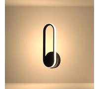TEKLED myHome Orbit Ellipse Ambient LED Wall Sconce | 4000K Cool White | Contemporary Design and Eficient Lighting | for Modern Living Rooms Bedrooms Chic Cafes Restaurants | Black (Built-in LED)