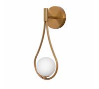 TEKLED Opal Glass Gold Metal Globe Wall Light G9 Fitting