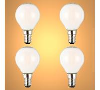 TEKLED® P45 Golf Ball DIMMABLE Filament LED Bulbs | E14 Small Edison Screw | A15 Energy Saving 4W Light Milky White Glass Bulb 37W Incandescent Bulb Equivalent | 2700K 500LM | 4-Pack | Warm White