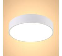 TEKLED Sleek LED Bulkhead Light | Bathroom IP65 Waterproof 24W 4000K 2600lm Cool White CCT | Large Flush Ceiling Light | Interior Exterior Adjustable Wall or Ceiling Mounting Fitting -Round