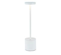 TEKLED® Sleek Portable Column Table Lamp 3 Lighting Colors Brightness | Dimmable Decorative LED with Touch Control |1800 mAh, USB Rechargeable Desk Lamp| for Bedroom, Living Room, Cafe, Bar - White