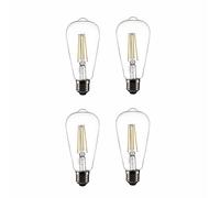 TEKLED® ST64 Filament Vintage LED Bulbs | E27 Edison Screw | Energy Saving 6.5W Light Bulb 60W Equivalent | NONDIMMABLE Clear 4000K 470LM | 4-Pack | Cool White.