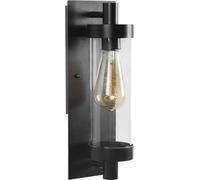 TEKLED Timeless Elegance Wall Sconce - Durable Glass & Aluminum | E27 Compatible Outdoor/Indoor Light | Weatherproof Assurance IP54 | for Entryways Patios Porches Facades | Black (Bulb not Included)