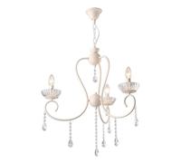 TEKLED Versailles Elegance Crystal Swan Chandelier Ceiling Light | E14 Fitting | Modern Minimalist Design | for Living Rooms Dining Halls Hallways Foyers | Ivory White - 3 Candle (Bulb not Included)