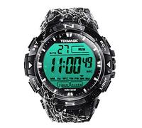 TEKMAGIC 10 ATM Digital Submersible Diving Watch 100m Water Resistant Swimming Sport Wristwatch Luminous LCD Screen with Stopwatch Alarm Function