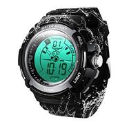 TEKMAGIC 10ATM 100m Outdoor Waterproof Sports Watch for Swimming with Back Light Stopwatch Chronograph Function Support Dual Time Zone (W17-Y), 20 mm, Modern