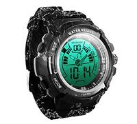 TEKMAGIC Digital Swimming Wrist Sports Watch 100m Water Resistant for Diving with LED Back Light Support Stopwatch and Chronograph Functions (W19-G), Chronograph,Digital,Dive Watch