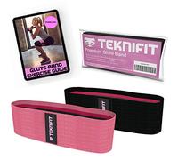 Teknifit Glute Band - Premium Fabric Resistance Band - Non Slip Design for Women - Pink Booty Band Butt and Leg Toning Exercise