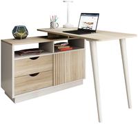 Teknik Bridge Home Office Computer Desk With Storage Sonoma Oak Effect, Brown