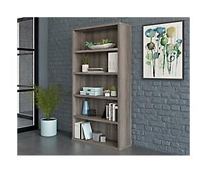 TEKNIK Affiliate Laminated Particle Board Bookcase 5 Shelves 884 x 288 x 1,676 mm Elm