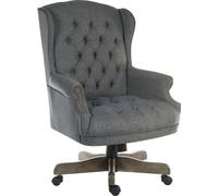 Teknik Chairman Super Large Executive Chair Grey Fabric With Button Back Detailing