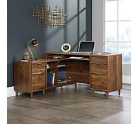 TEKNIK Clifton Home Office Desk Walnut Wooden Legs 5 Drawers 1,500 (W) x 1,360 (D) x 767 (H) mm Laminated Particle Board