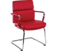 Teknik Deco Visitor Chair Red With Stylish Cantilever Frame And Removable Arm Covers