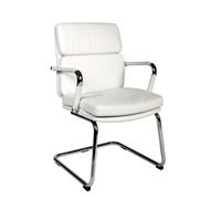 Teknik Deco Visitor Chair White With Stylish Cantilever Frame And Removable Arm Covers