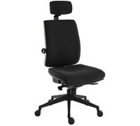 Teknik Office Ergo Plus Ultra Fabric Chair with Headrest, black