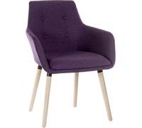 Teknik Four Legged Chair In Soft Brushed Plum Fabric