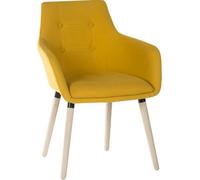 Teknik Four Legged Chair In Soft Brushed Yellow Fabric