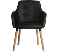 Contemporary 4 Legged Upholstered Reception Chair Black (Pack 2) - 6929PU-BLACK