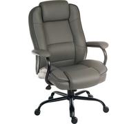 Teknik Goliath Duo Heavy Duty Executive Chair Grey Bonded Leather, Rated Up To 27 Stone