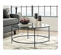 TEKNIK Hampstead Park Circle Coffee Table Glass, Metal Black Black 914 x 914 x 419 mm