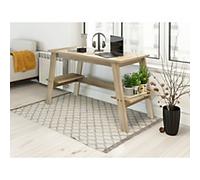 TEKNIK Home Office Desk Oak Wooden Legs 1,400 (W) x 580 (D) x 745 (H) mm Laminated Particle Board
