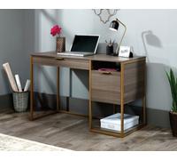 Teknik Lux Home Office Desk With Storage Diamond Ash, Brown