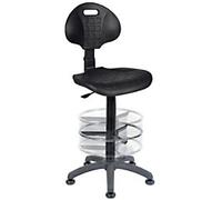 Teknik Office Labour Draughting Polyurethane Chair with a Deluxe Ring Kit Conversion with Movable Footrest, Black